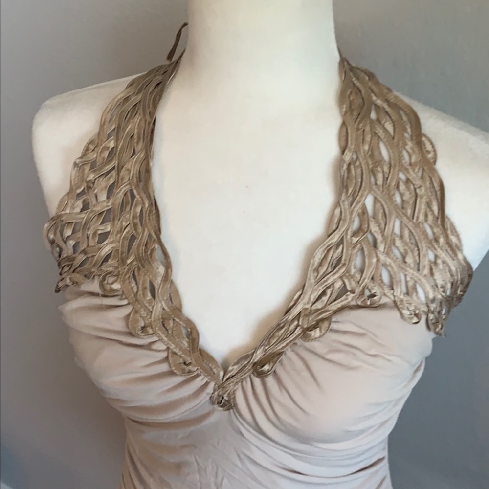 Arden B Beige Top weigh open back - Picture 2 of 5
